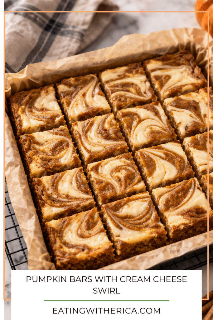 Pumpkin Bars with Cream Cheese Swirl