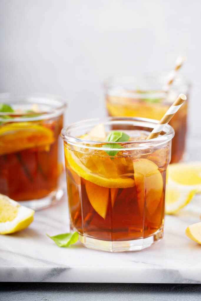 Bourbon Peach Tea Smash
