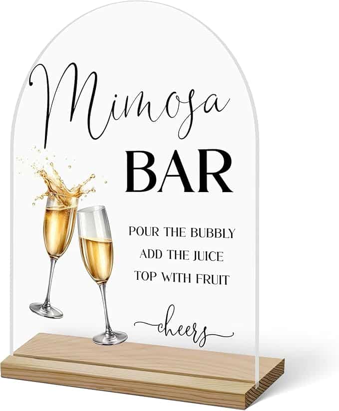 Acrylic Mimosa Bar Sign (Modern, Reusable)