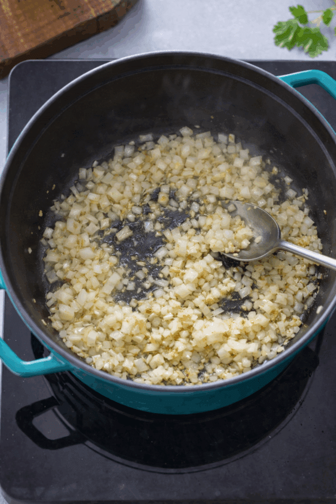 Sauté onion and garlic
