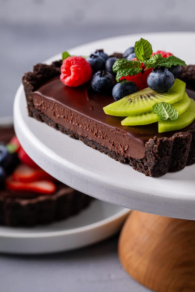 chocolate tart slice