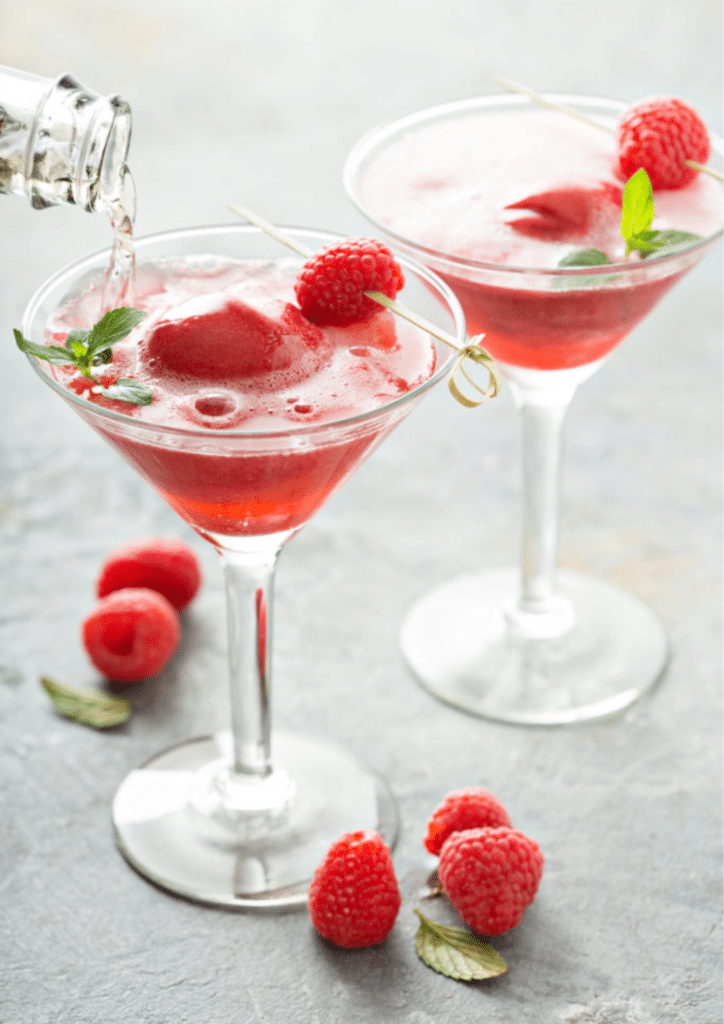 Raspberry rose sorbet