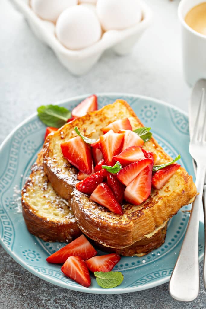 Warm Strawberry Sauce Over French Toast