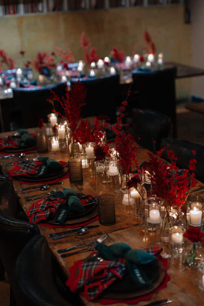 candle lit tablescape