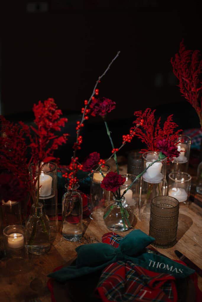 flowers and lots of candles