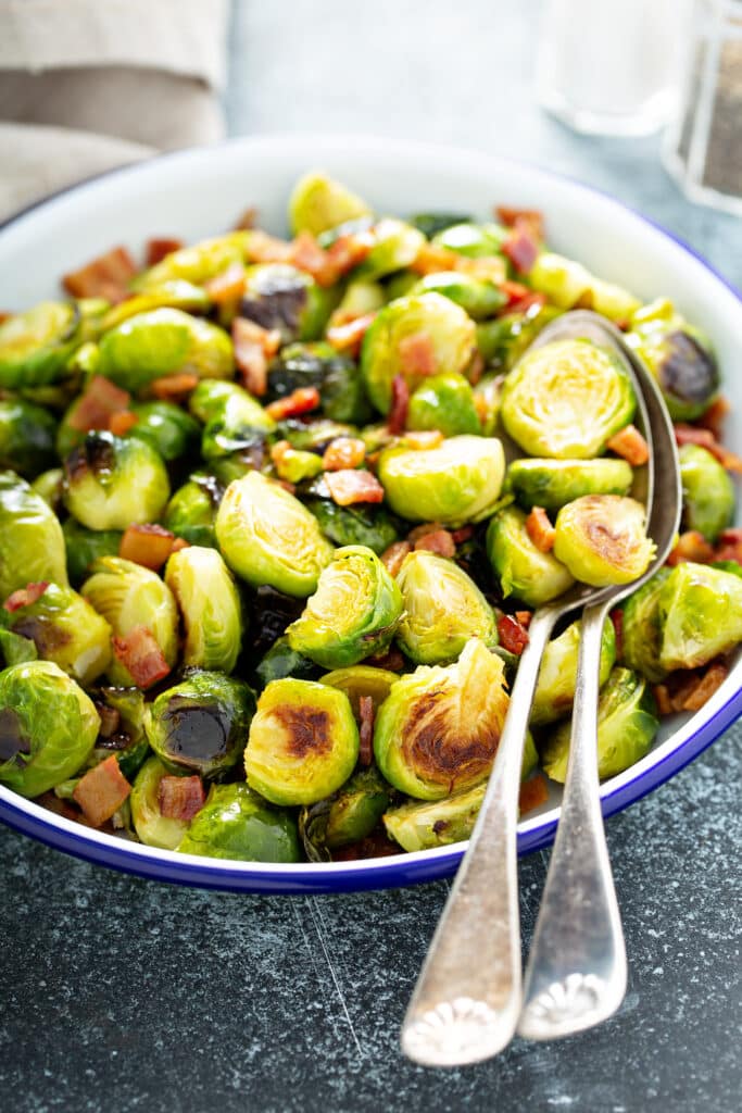 Healthy Honey Bacon Balsamic Roasted Brussels Sprouts