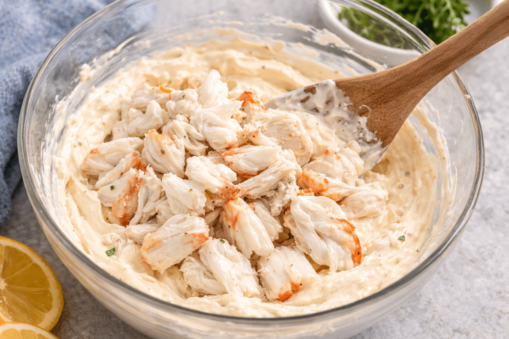 crab and sauce mixture