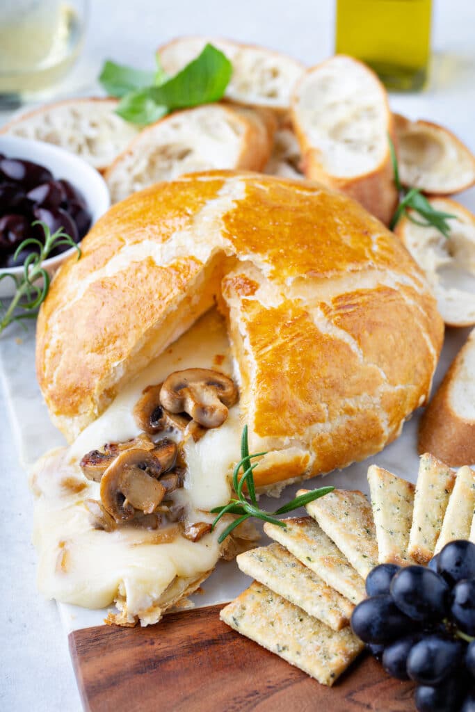 delicious mushroom baked brie