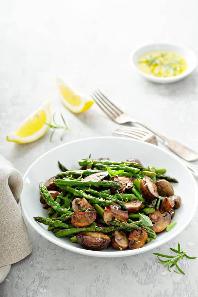 lovely sauteed asparagus with mushroom