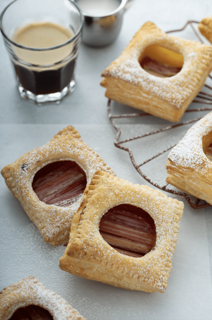 rhubarb puff pastries