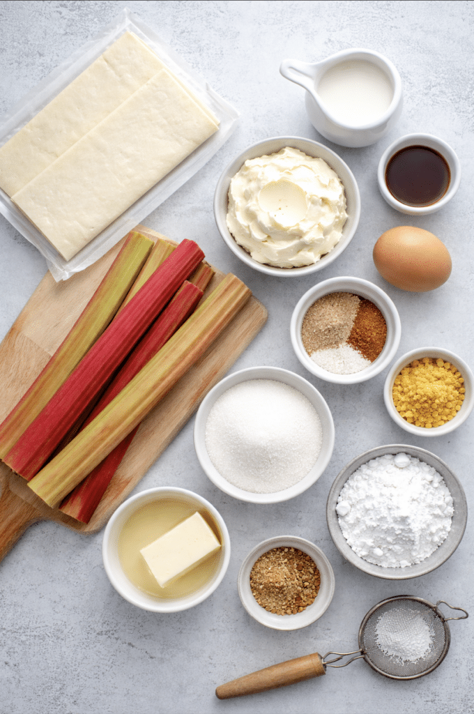 rhubarb puff pastries ingredients