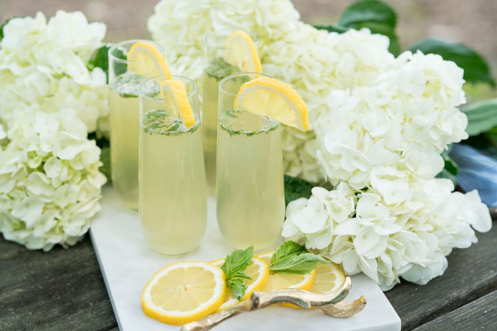 Lemon Basil Champagne Spritzer