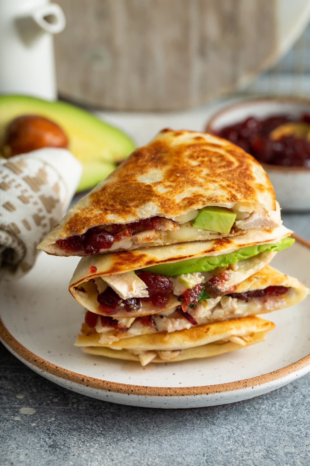 Turkey, Cranberry, Brie Quesadilla