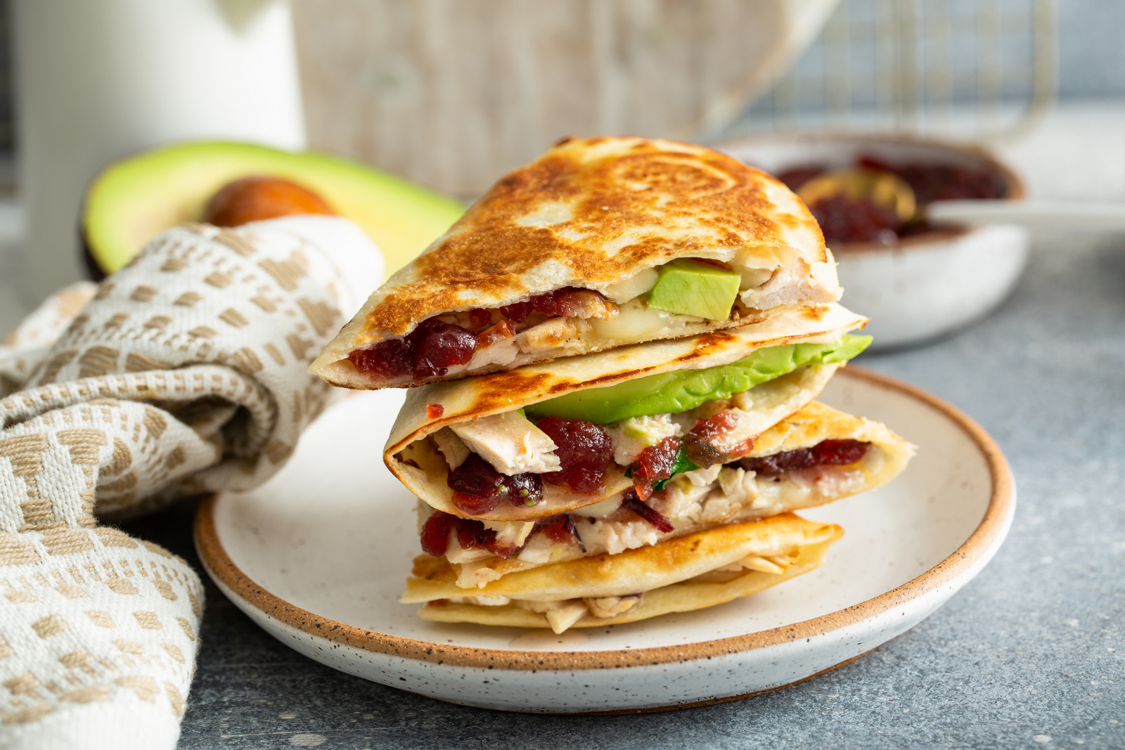 Recipe: Turkey, Cranberry, Brie Quesadilla - Eating With Erica