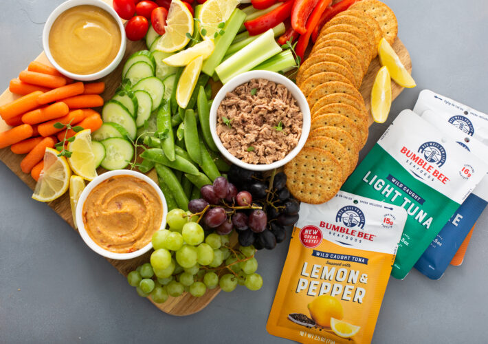 Build your own delicious tuna snack from ingredients to topping and more with this delicious Tuna Board idea. Set out a tuna mixture, your favorite crackers, fresh topping, fruits, and more- and voila- an easy snack that everyone will love! CLICK HERE to make the recipe!