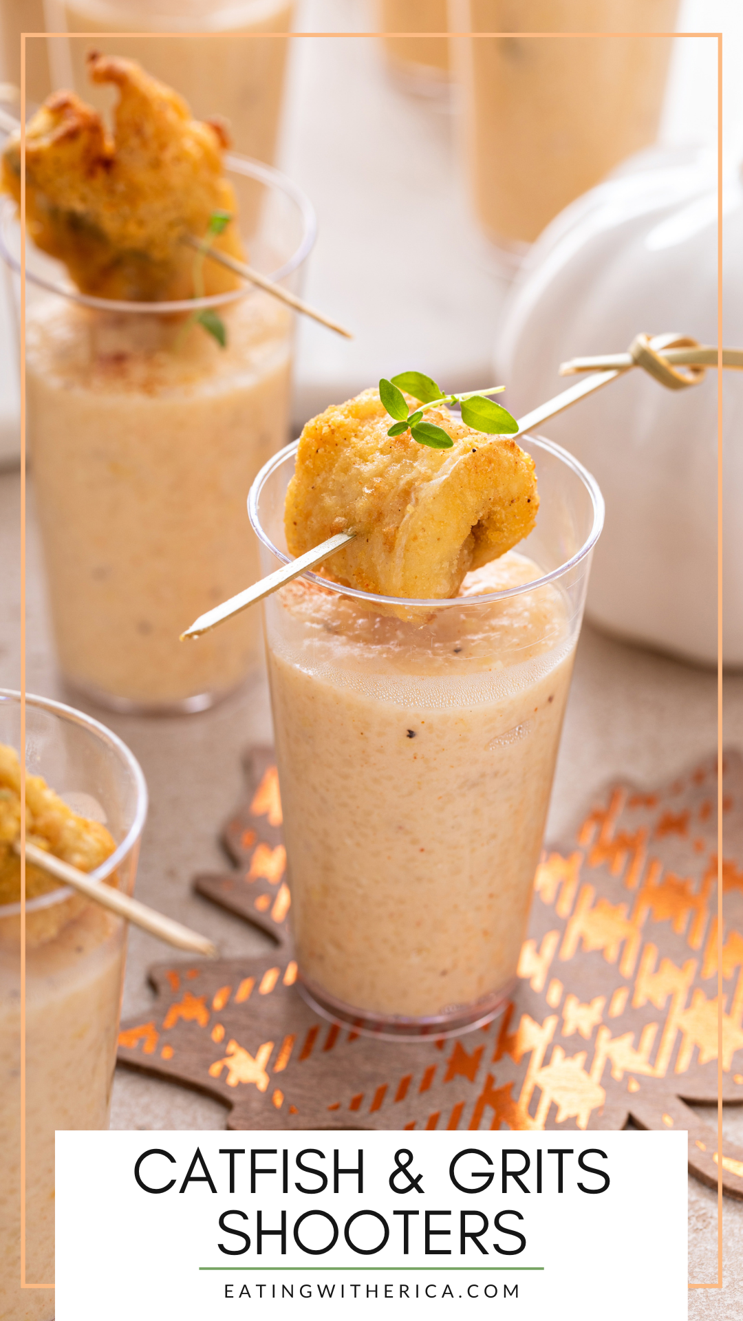 Hands down the perfect appetizer for any holiday party this year! Click here to try a Catfish and Grits Shooter!