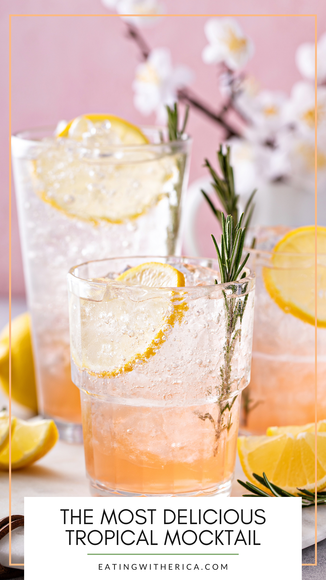 A delicious non-alcoholic 3 ingredient, cold and refreshing drink that's not only easy to make but it's delicious and beautiful! Grab the recipe HERE!