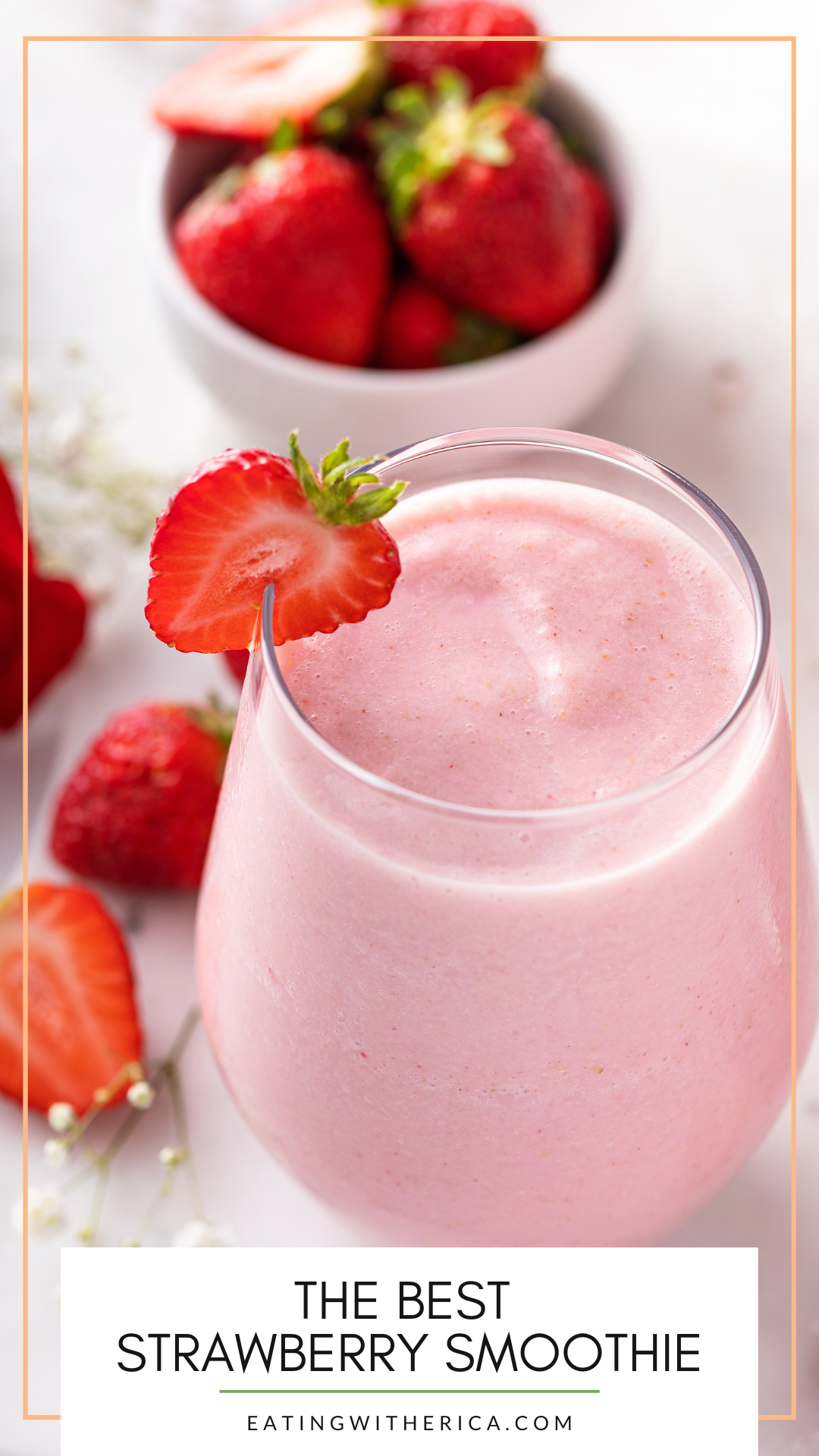 Strawberry Smoothie - only 3 ingredients! • Food Folks and Fun