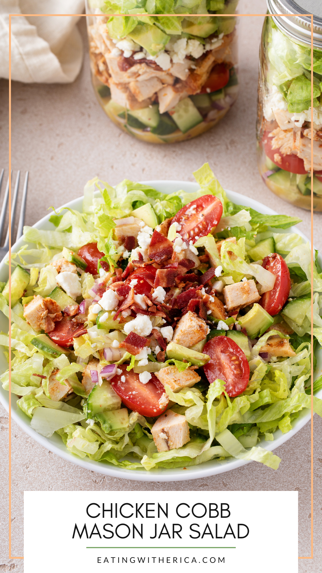 Chicken Cobb Mason Jar Salad • A Sweet Pea Chef