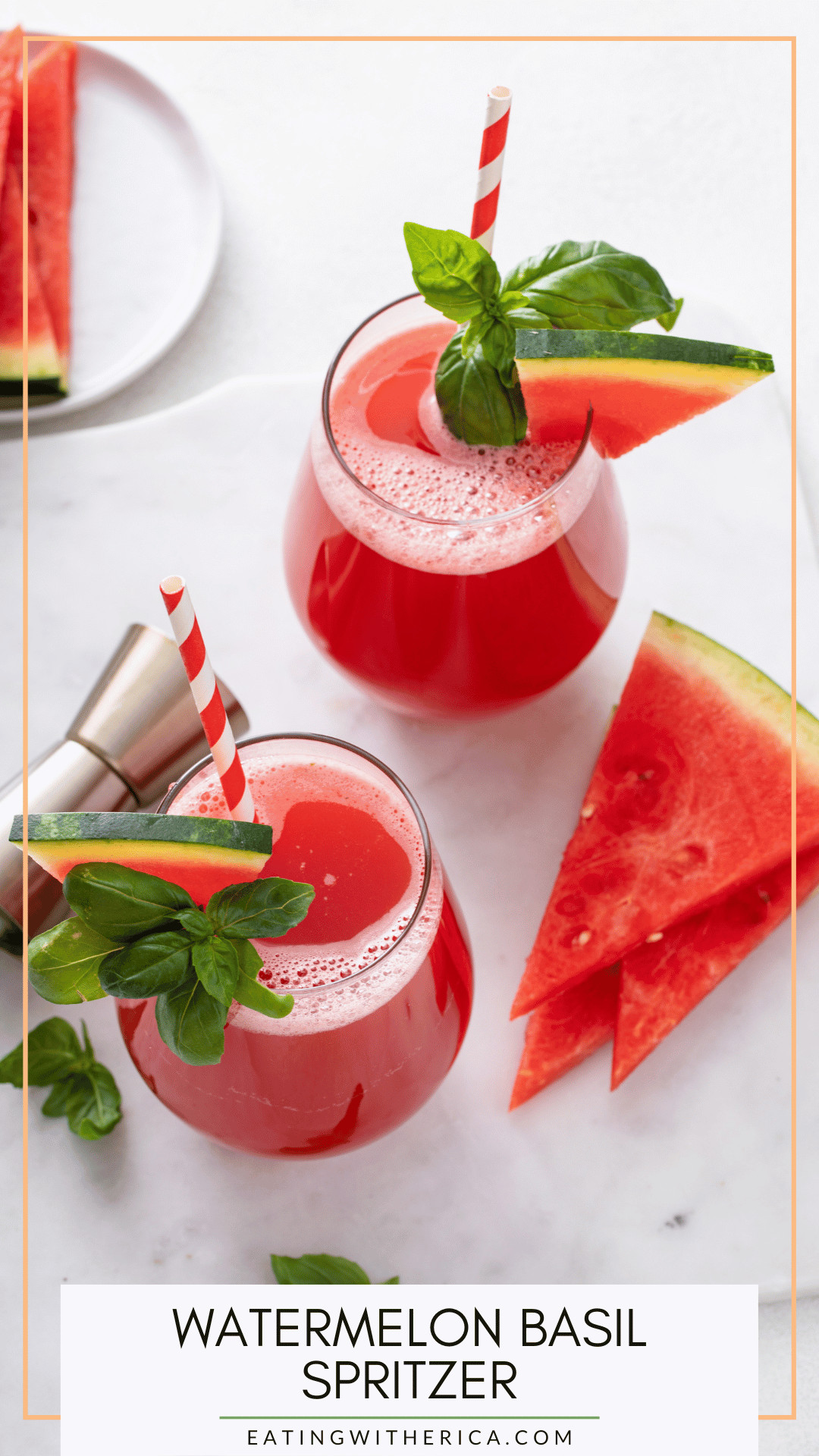 Looking for the perfect summertime cocktail? You have to try this deliciously refreshing Watermelon Basil Spritzer- click HERE to make it!