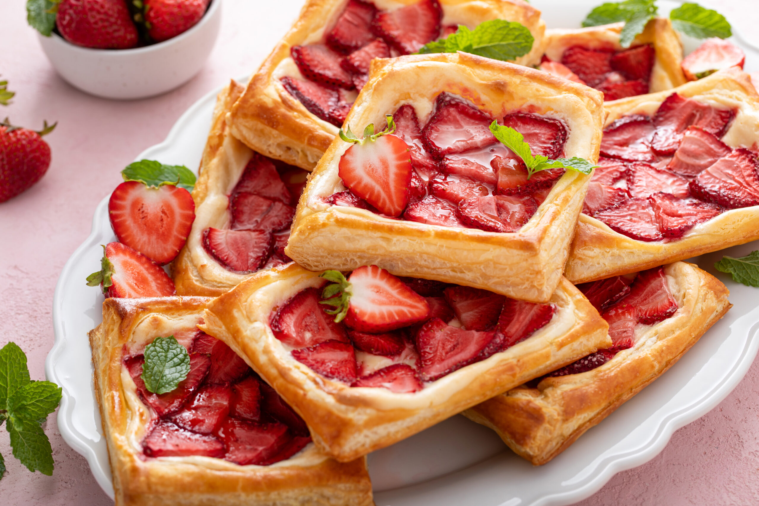 Hands down the perfectly easy yet delicious baked Strawberry Danish! Topped with a delicious  cream cheese filling and fresh strawberries this danish is sure to be a hit!