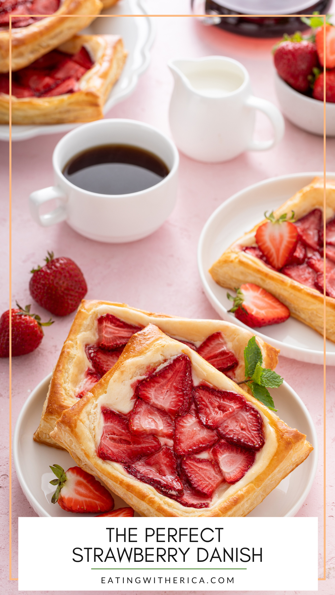 Hands down the perfectly easy yet delicious baked Strawberry Danish! Topped with a delicious  cream cheese filling and fresh strawberries this danish is sure to be a hit!