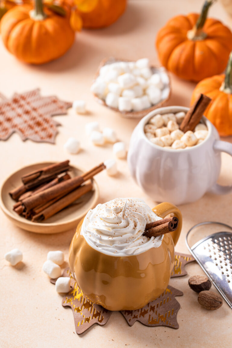 The Best Pumpkin Spice White Hot Chocolate