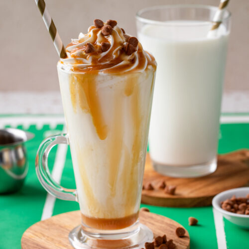 Looking for something sweet and spiked? You have to try this perfect gamely ready Spiked Caramel Milkshake!