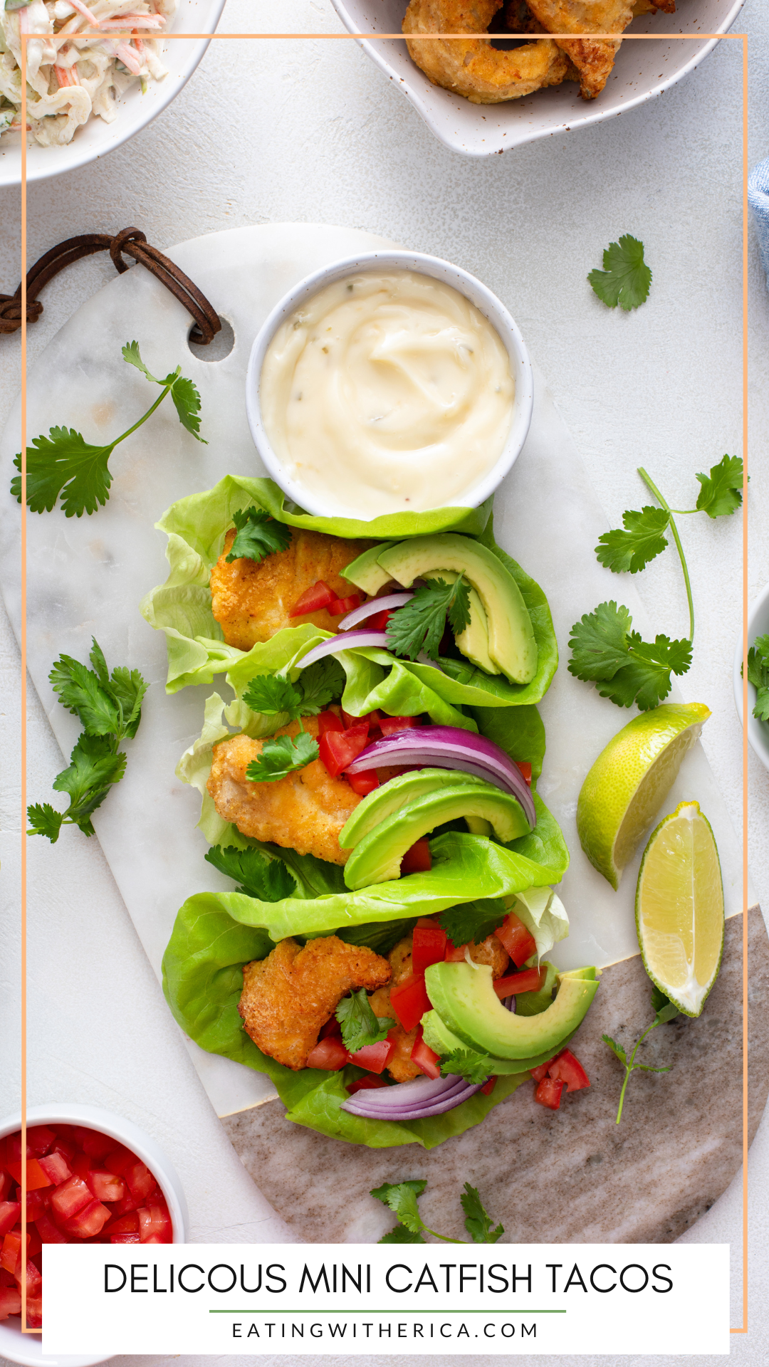 Looking for the perfect festive yet simple bite sized appetizer that everyone will love? Try these Mini Catfish Tacos! CLICK HERE for the recipe!