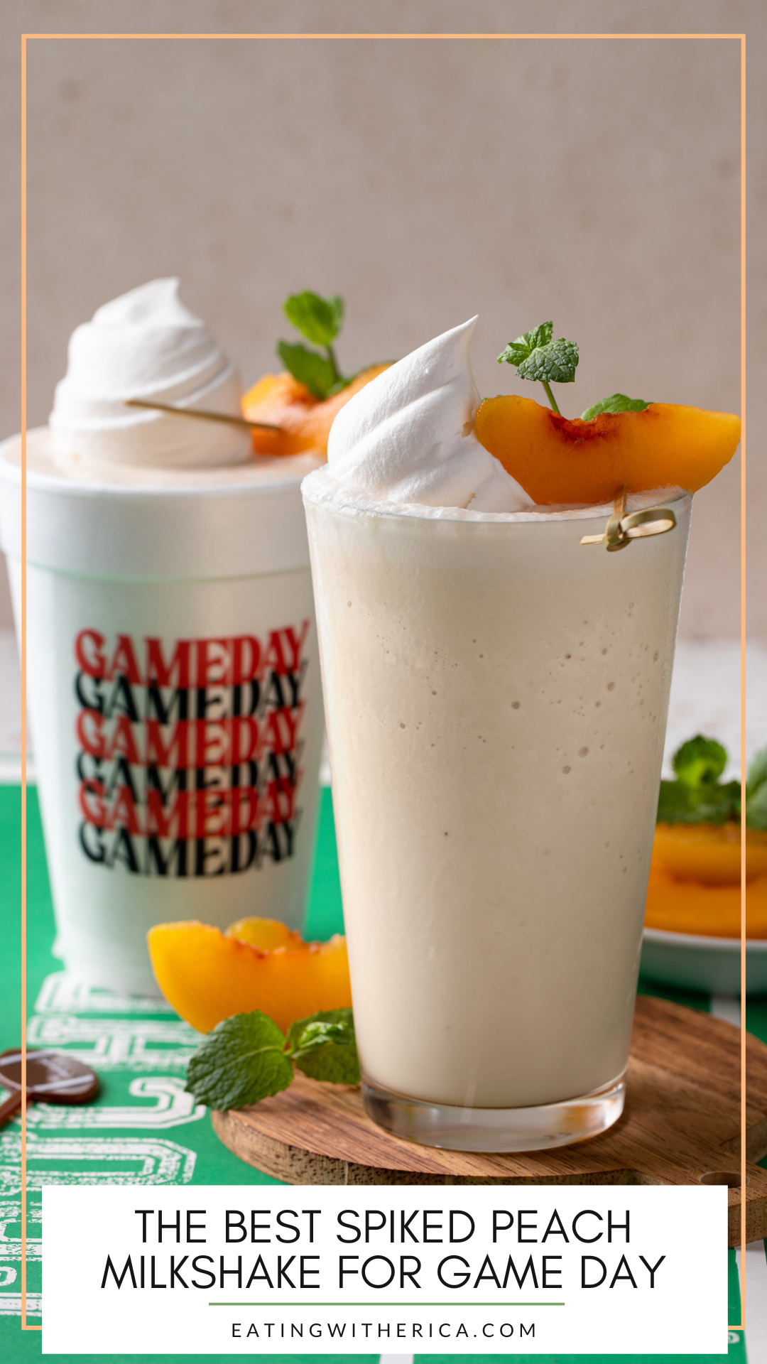 Looking for the perfect game day companion? Click here to try the most amazing Spiked Peach Milkshake EVER!