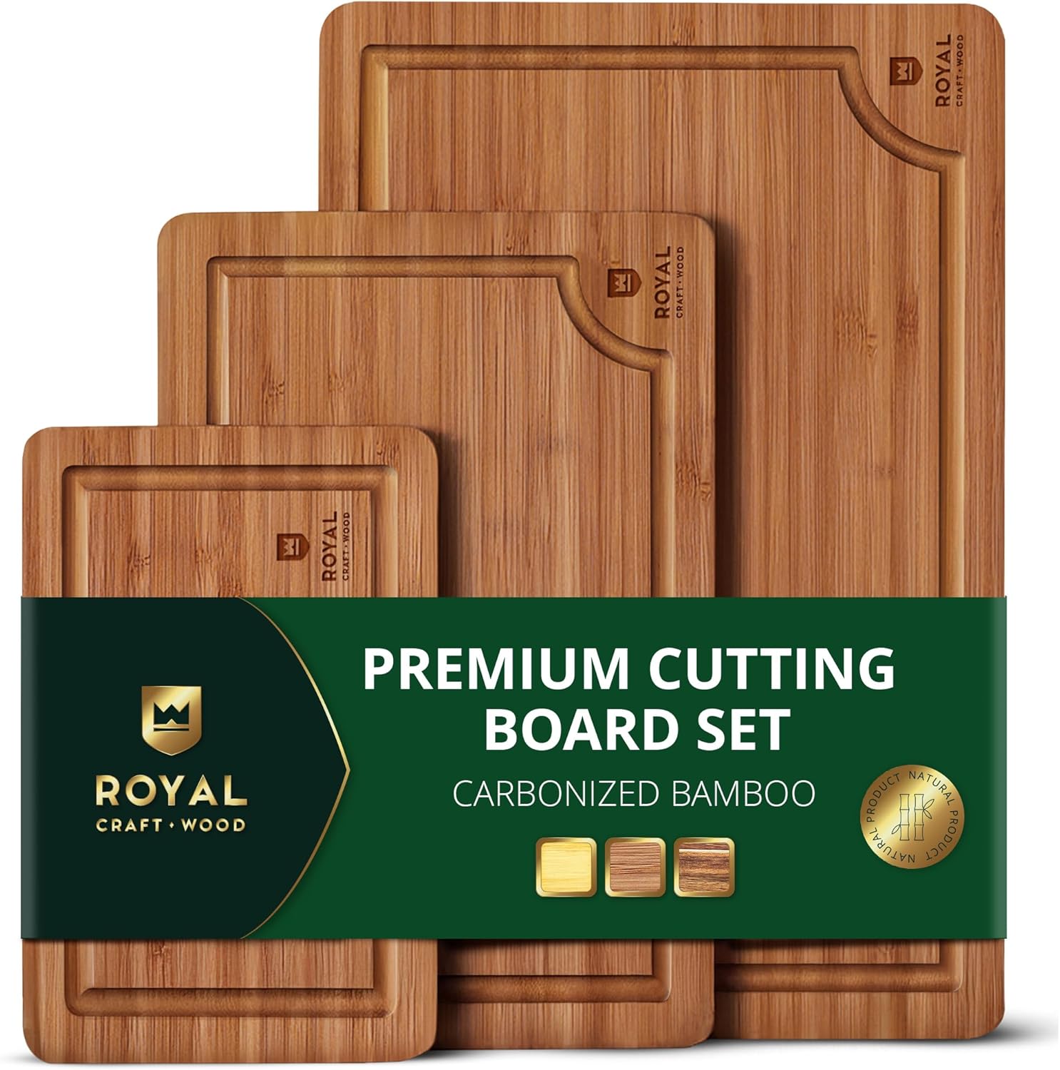 Royal Craft Wood bamboo cutting board set