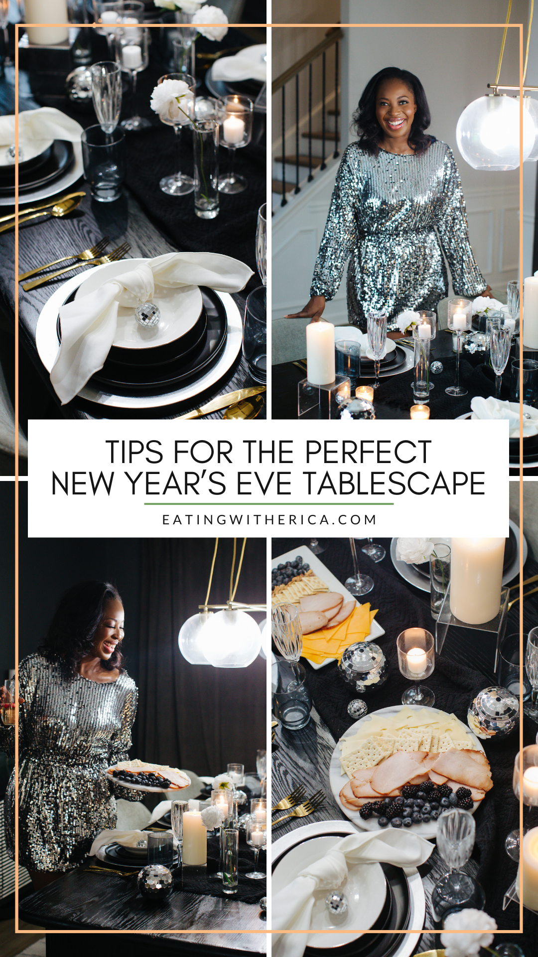 Hosting a NYE party this year?  CLICK HERE as I am sharing tips for a perfect New Year's Eve tablescape includinga few NYE perfect recipes! 