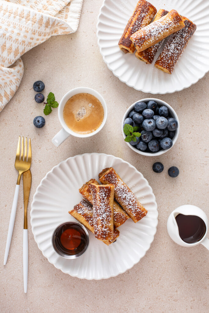 Enjoy a delicious breakfast with sausage French toast roll-ups, a fun recipe from Atlanta blogger Eating with Erica. Perfect for a cozy morning or special brunch gathering.