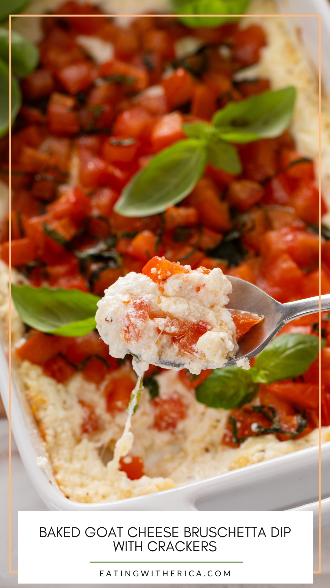 Serve up a crowd-pleasing favorite with Baked Goat Cheese Bruschetta Dip. Creamy, cheesy, and topped with fresh tomatoes, this dip paired with crispy crackers is perfect for any occasion.