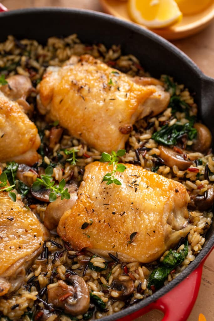 Chicken Thighs with Wild Rice