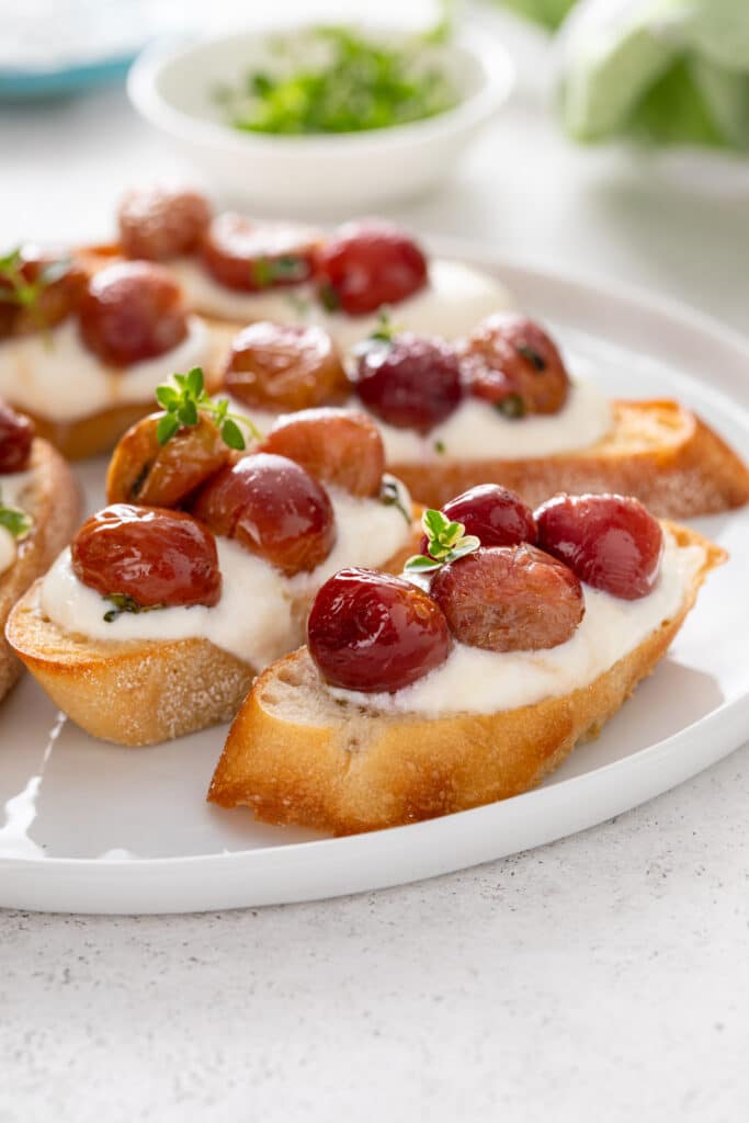 Whipped Ricotta with Roasted Grapes & Hot Honey
