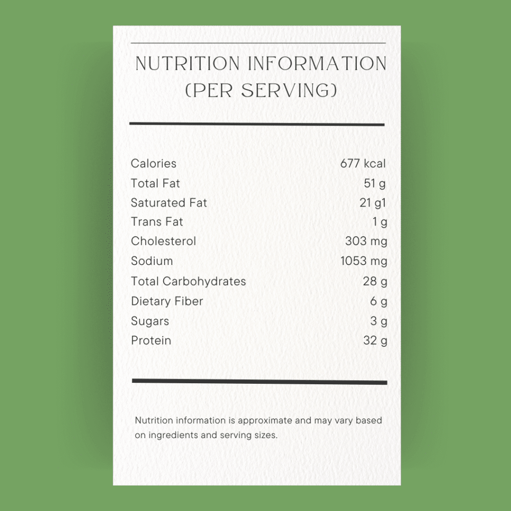Open Face Breakfast Bruschetta Sandwich nutritional facts