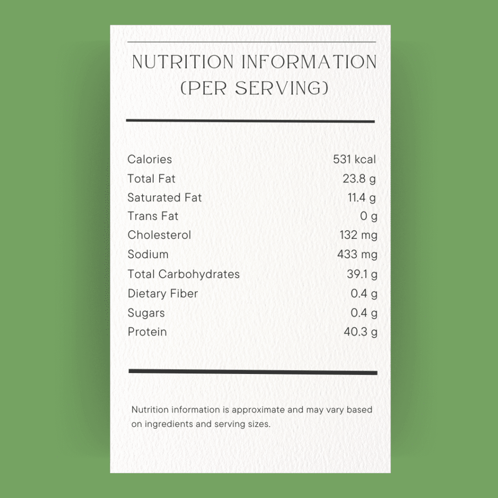 nutritional facts baked chicken gnocchi