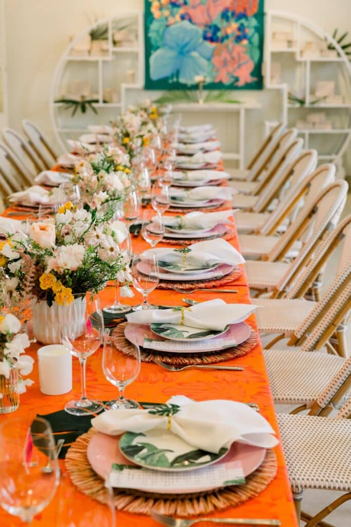 coral tablescape