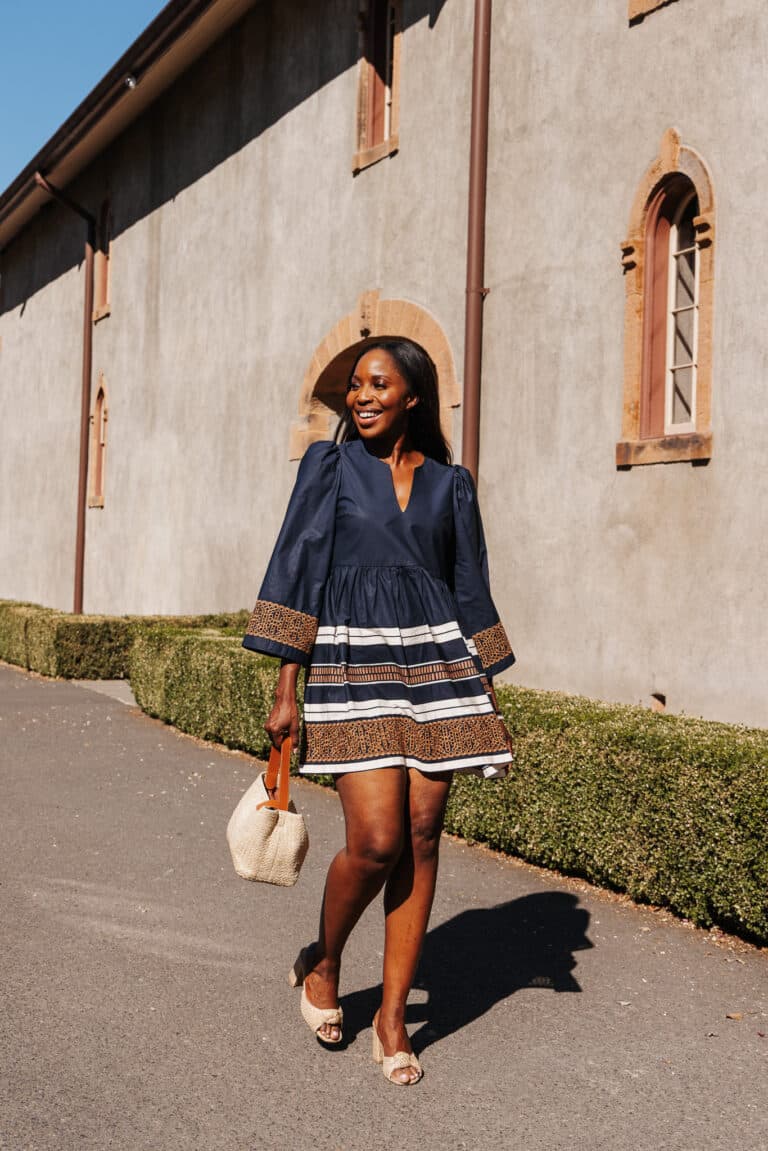 navy dress at Charles Krug