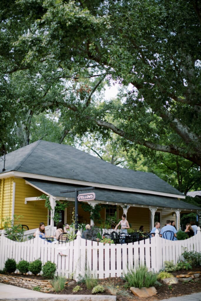 outside patio at fellows cafe