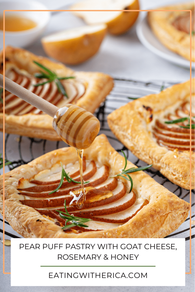 Pear Puff Pastry with Goat Cheese, Rosemary & Honey-2