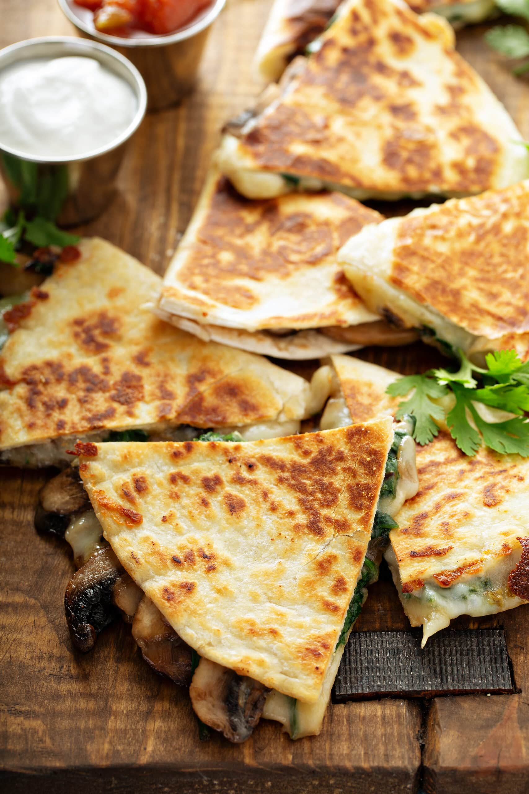 yummy mushroom quesadilla