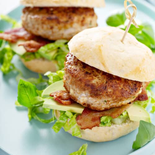 Feta Basil Turkey Burgers