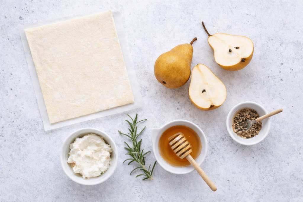 Pear Puff Pastry Goat Cheese Ingredients