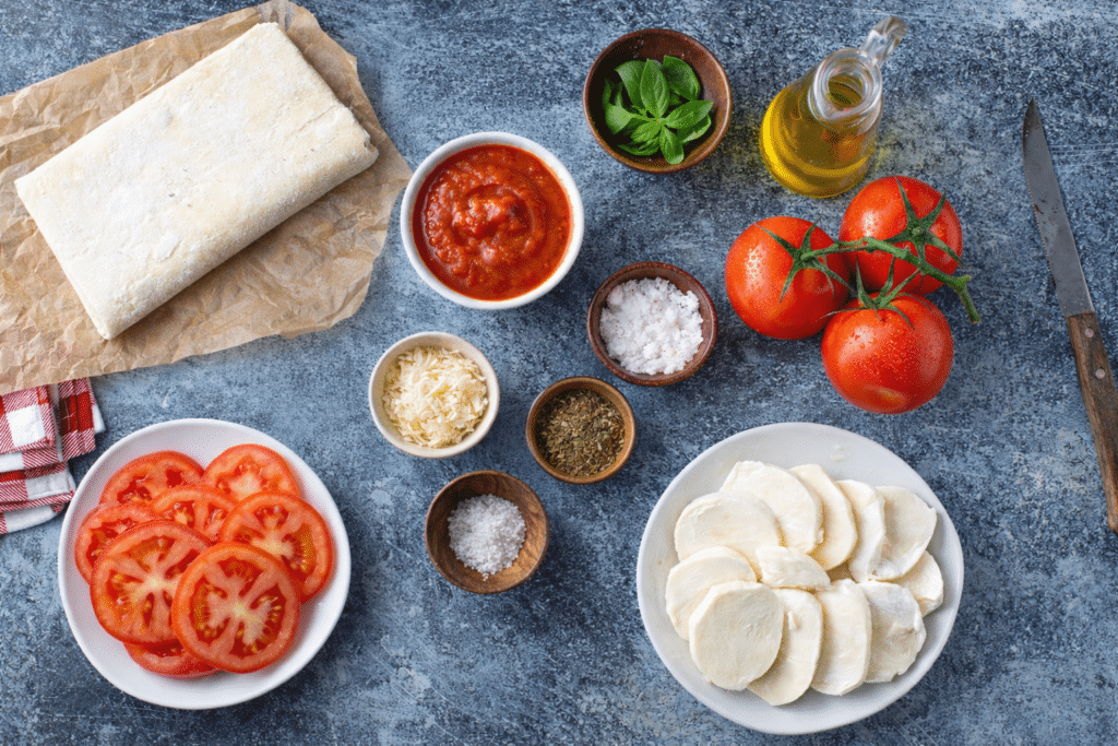 tomato basil mozzarella puff pastry ingredients