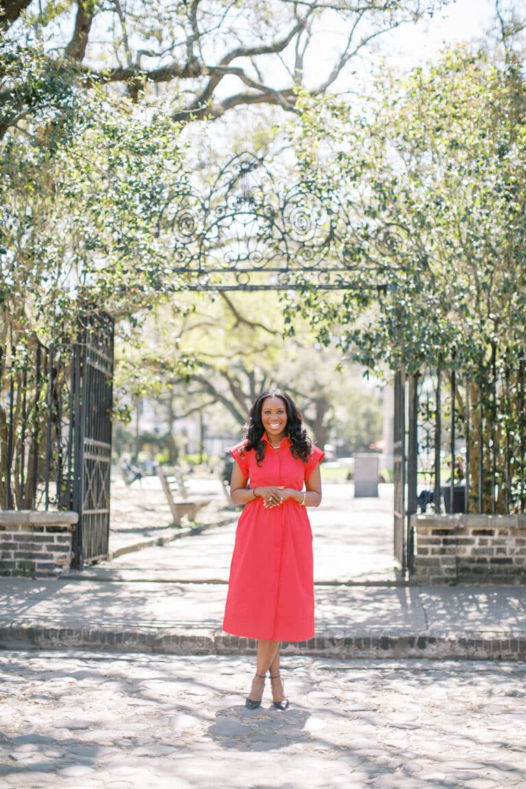 lovely Erica A. Thomas in red dress