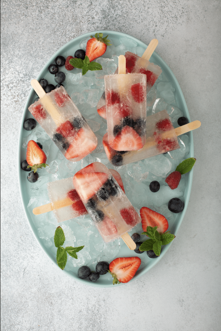Berry Champagne Popsicles