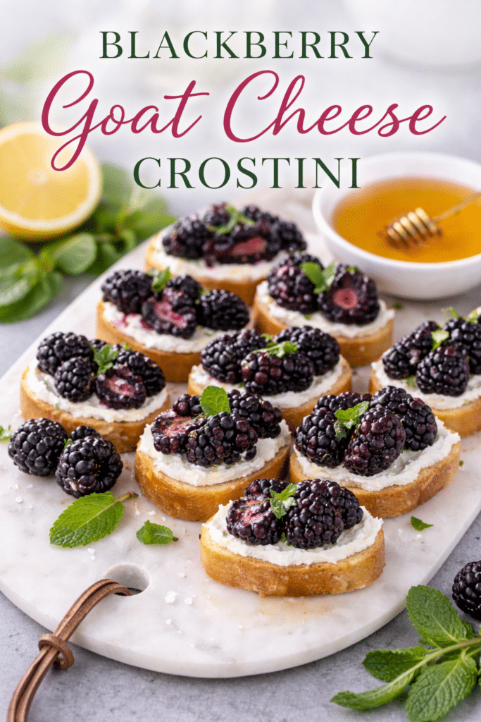Blackberry Goat Cheese Crostini pinterest pin