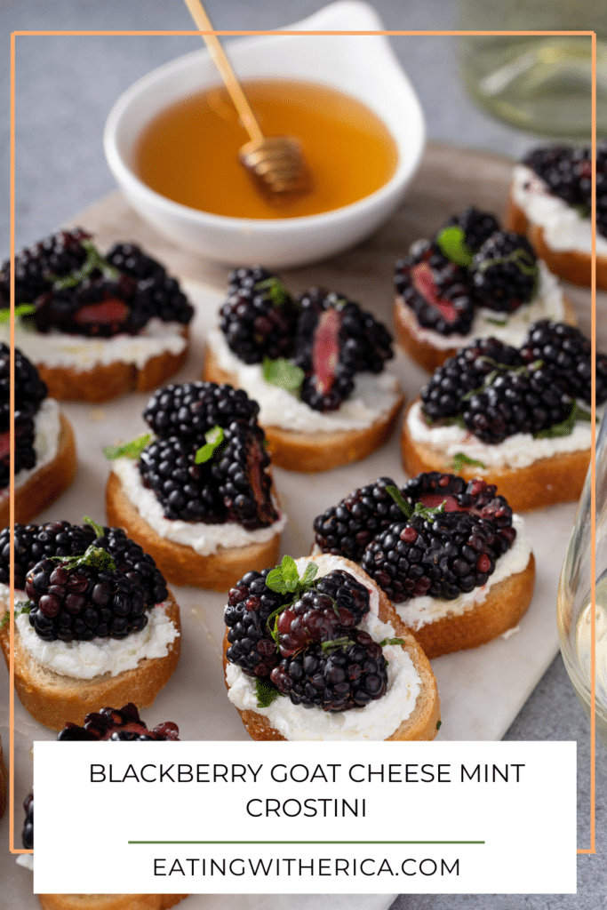 Blackberry Goat Cheese Mint Crostini